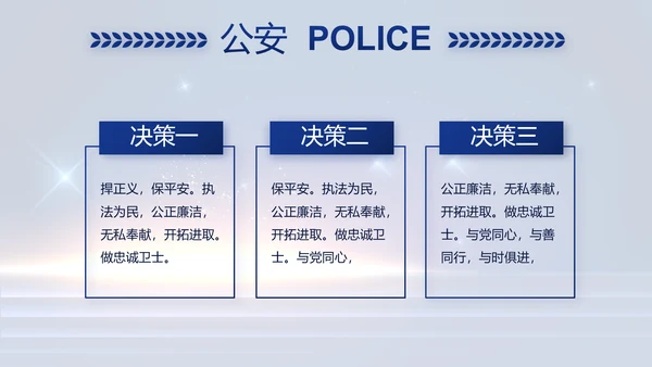 蓝色大气公安警察工作汇报PPT动态模板