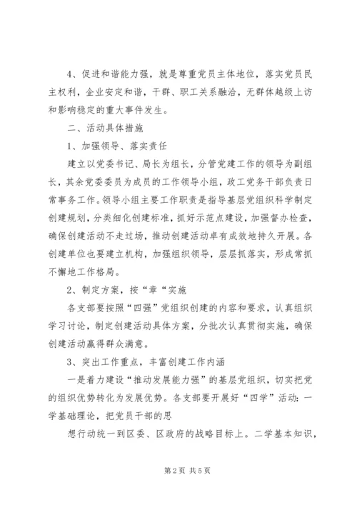 局创建四强党组织活动工作意见 (2).docx