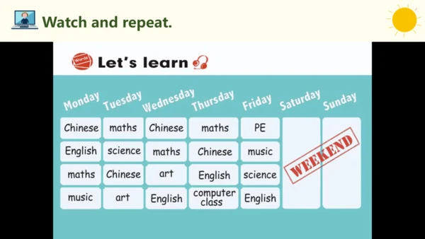 Unit 2 My week Part A Let's learn & Let's play课件（共