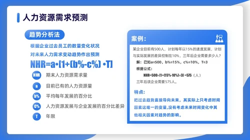 蓝色渐变扁平插画商务人力资源规划PPT模板职业规划