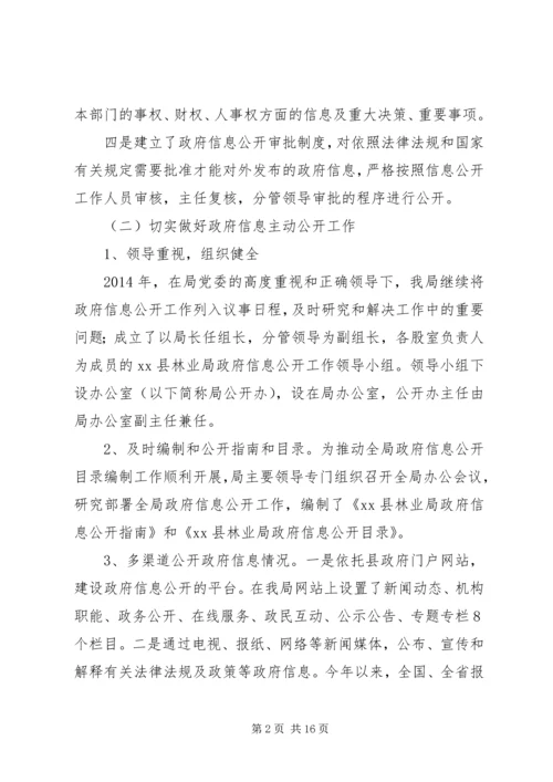 县林业局关于政府信息公开工作自查报告_1.docx