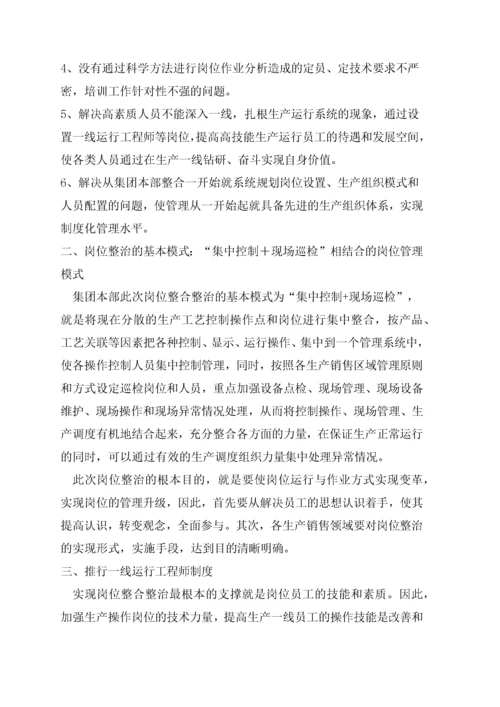 某大型集团公司岗位整合整治与人员优化配置策划预案.docx