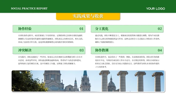 黄绿色简约风社会实践报告PPT模板