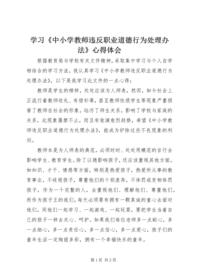 学习《中小学教师违反职业道德行为处理办法》心得体会 (14).docx