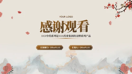 棕色中医药产品介绍PPT模板