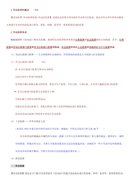 2023年自考人力资源政策与法规复习材料总结.docx