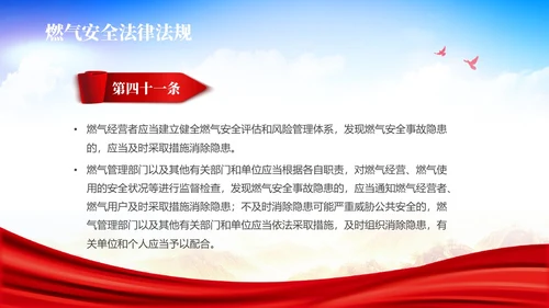 红色展板简约风燃气安全培训PPT课件