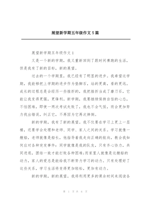 展望新学期五年级作文5篇.docx
