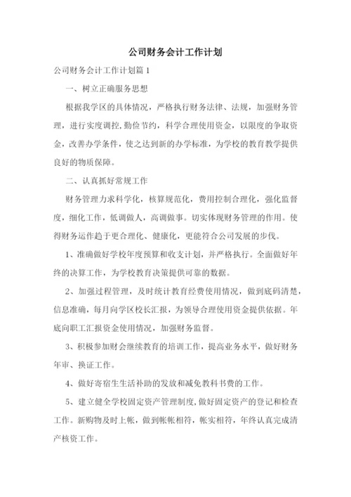 公司财务会计工作计划.docx