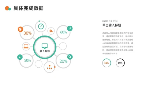 绿色橙色简约手绘转正述职报告PPT模板