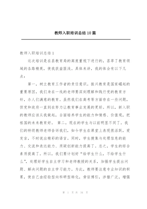 教师入职培训总结10篇.docx