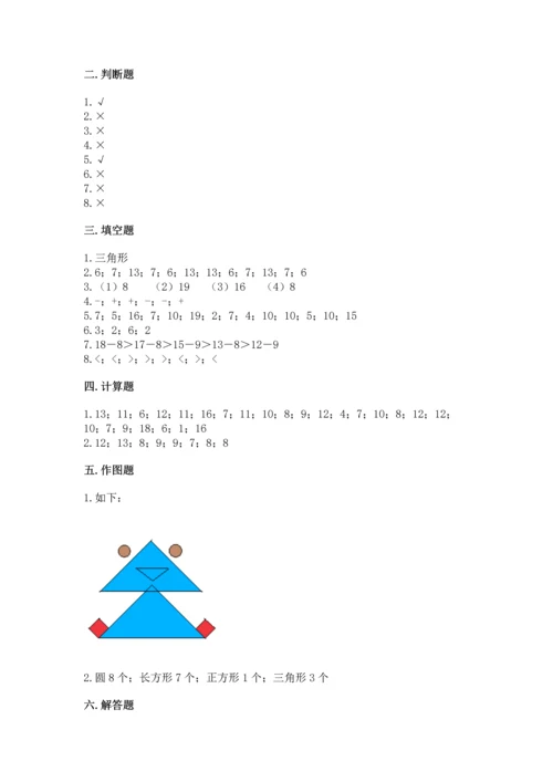 人教版一年级下册数学期中测试卷含答案解析.docx