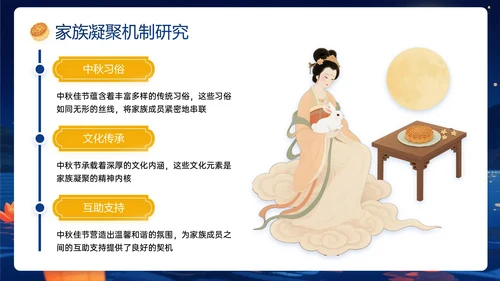 深蓝橙色中国风关于中秋节传统节日介绍PPT模板