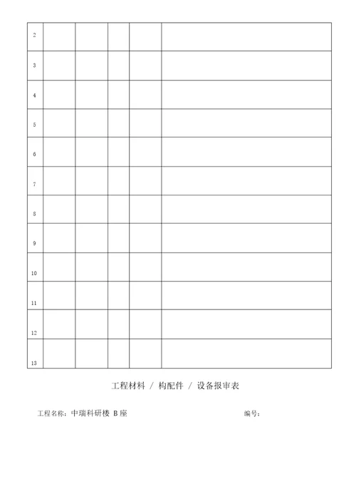 工程材料设备报审表