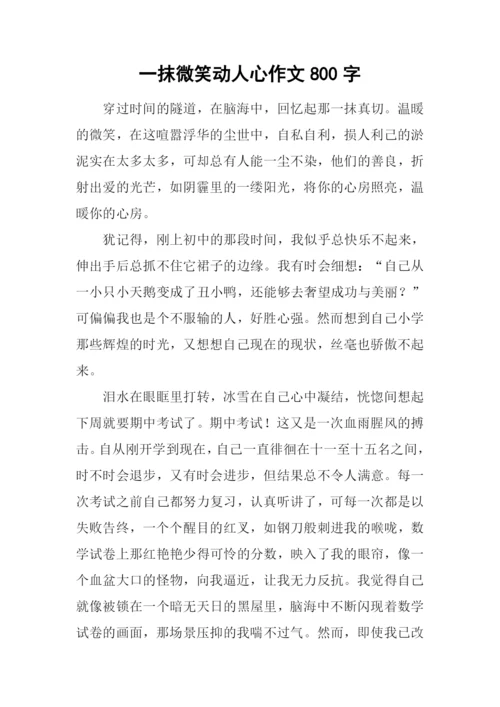一抹微笑动人心作文800字.docx