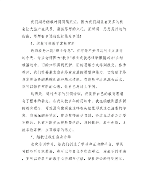 个人继续教育研修总结三篇