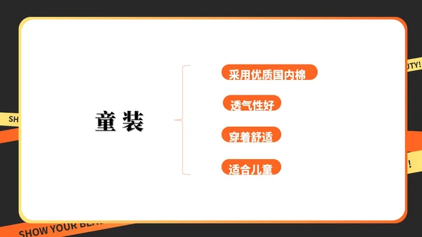 橙色快闪风时尚服装公司简介PPT模板