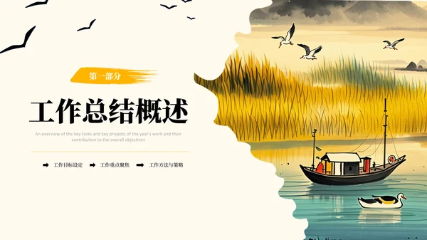 中国风年终总结汇报PPT模板