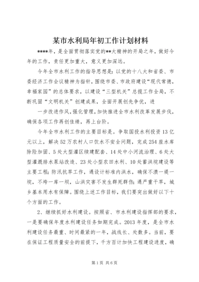 某市水利局年初工作计划材料.docx