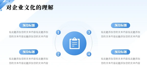 蓝色简约渐变企业员工试用期转正答辩PPT模板