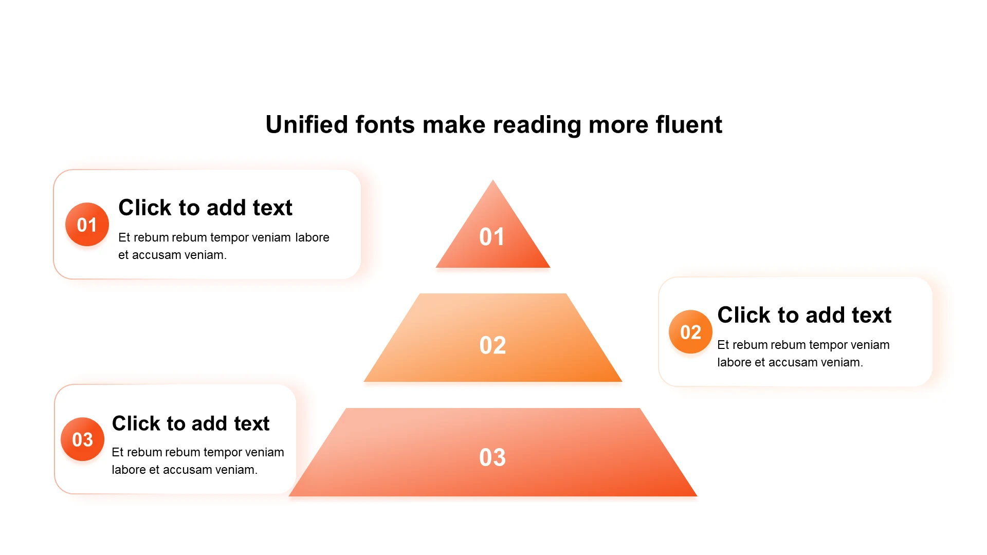 渐变纯文字PPT棱锥