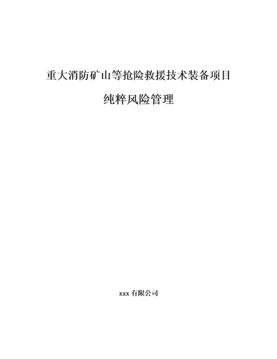 重大消防矿山等抢险救援技术装备项目纯粹风险管理参考