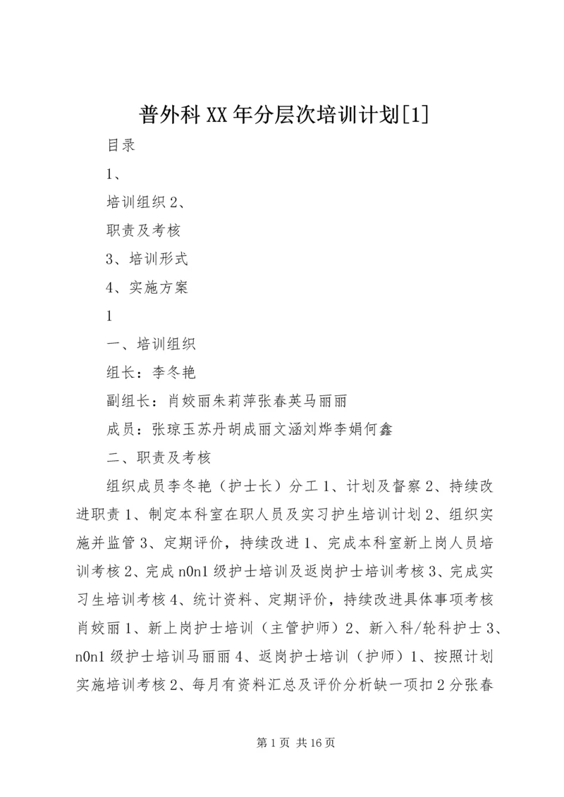 普外科XX年分层次培训计划[1].docx