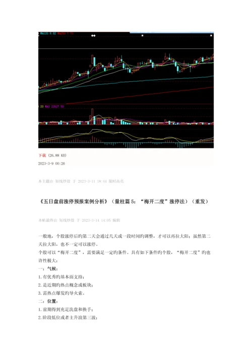 2023年五日盘前涨停预报案例分析.docx