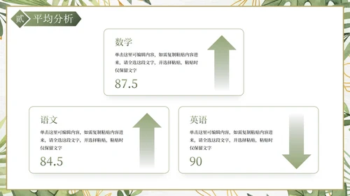 卡通小清新植物花卉期末家长会PPT模板