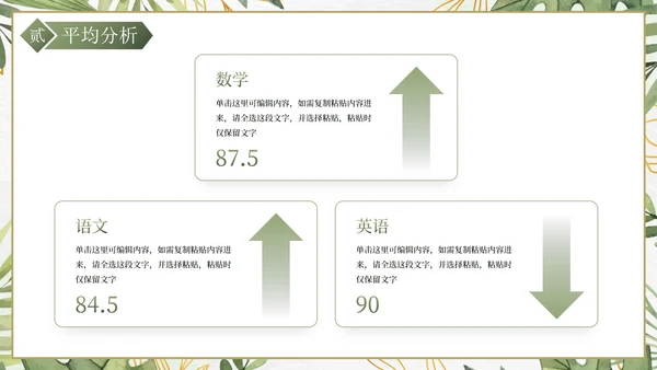 卡通小清新植物花卉期末家长会PPT模板