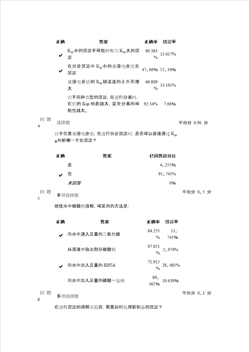 普化实验预习题