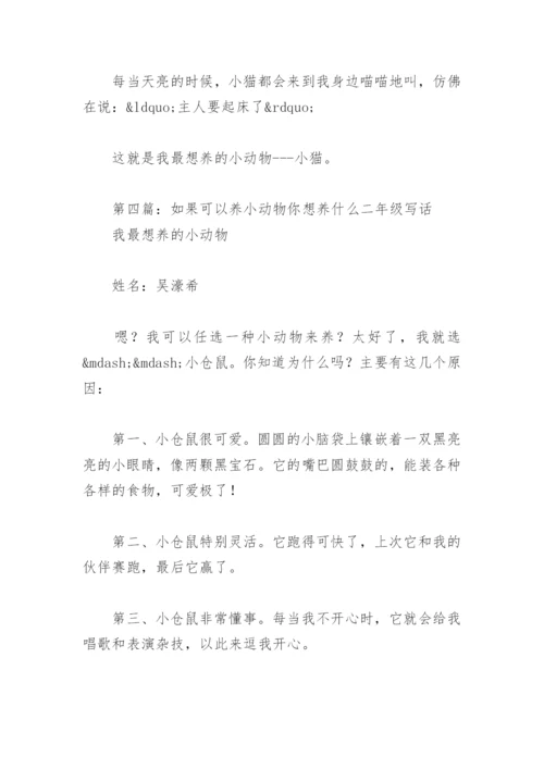 如果可以养小动物你想养什么二年级写话(精选4篇).docx