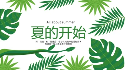 夏日风情清凉一夏PPT动态模板