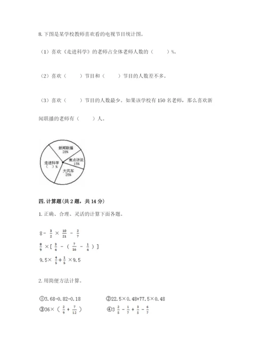小学数学六年级上册期末测试卷及参考答案（模拟题）.docx