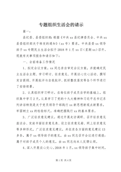 专题组织生活会的请示.docx