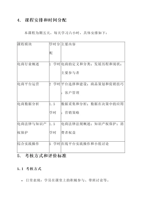 电商培训现场课程设计方案