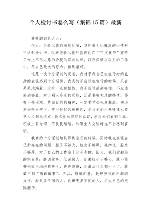 个人检讨书怎么写（集锦15篇）最新.docx