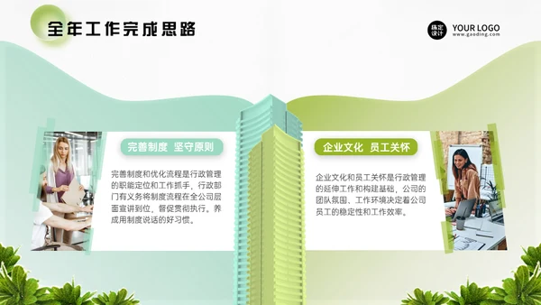 行政管理部年度工作总结通用PPT模板