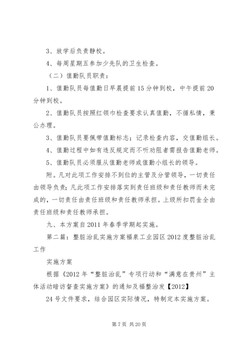 二小整脏治乱常规检查实施方案.docx