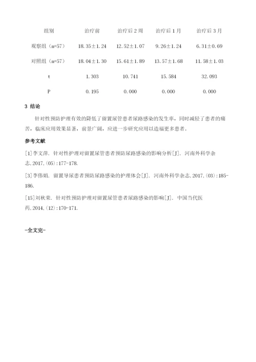 针对性预防护理对留置尿管患者尿路感染的影响.docx