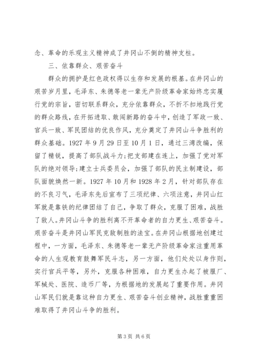 井冈山精神培训心得体会范文.docx
