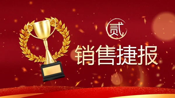 红色奢华喜庆奖杯战报汇报PPT模板