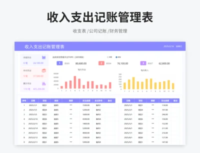 收入支出记账管理表