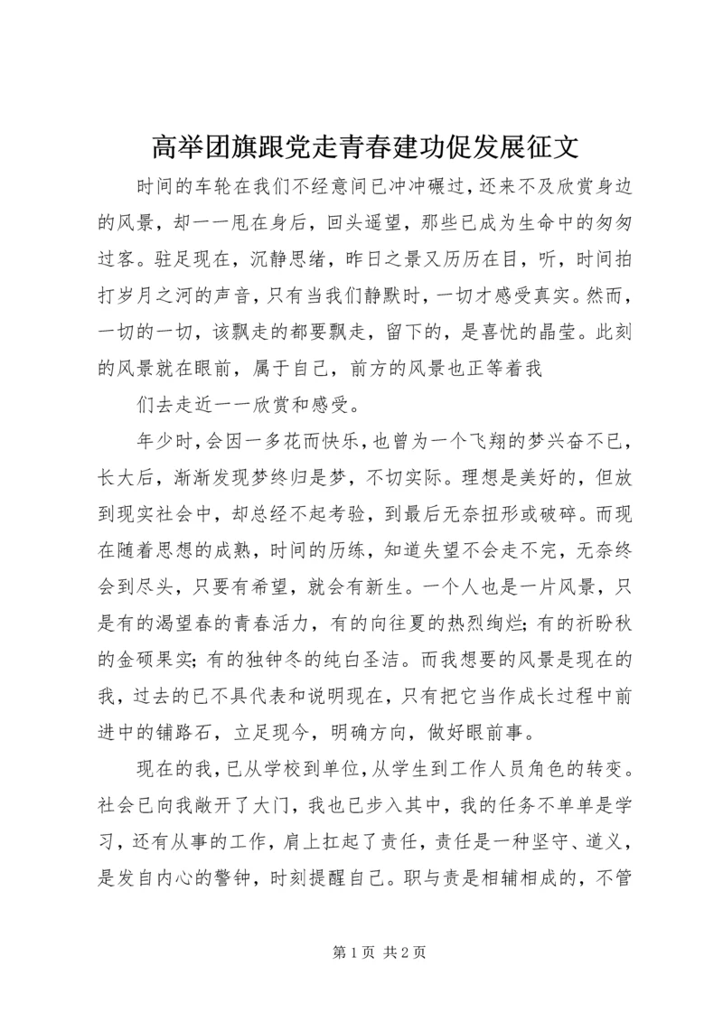 高举团旗跟党走青春建功促发展征文.docx