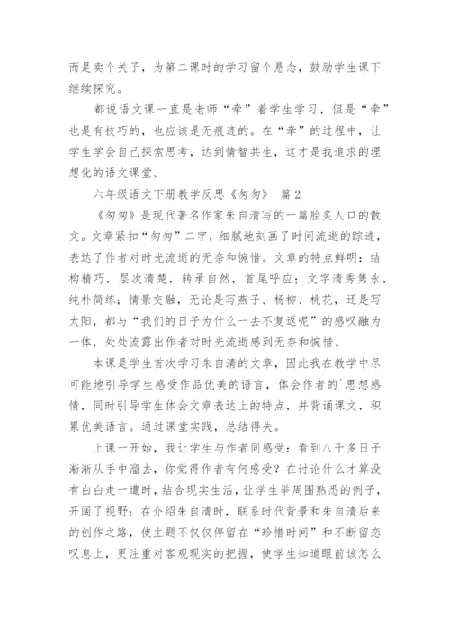 六年级语文下册教学反思《匆匆》.docx