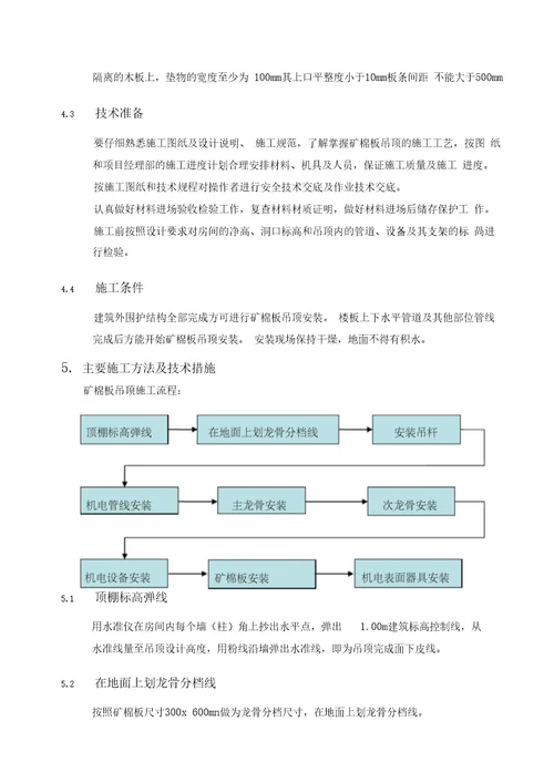 矿棉板吊顶施工方案