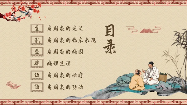棕色古风肩周炎的中医护理PPT模板宣传PPT动态PPT