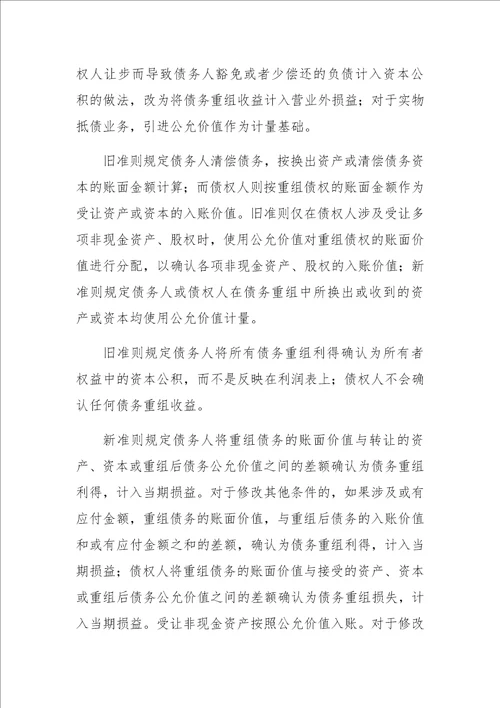 企业会计准则第12号债务重组解析