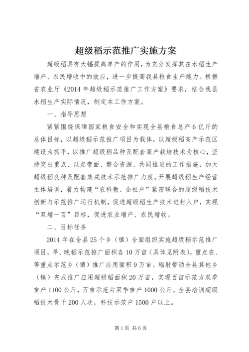 超级稻示范推广实施方案.docx