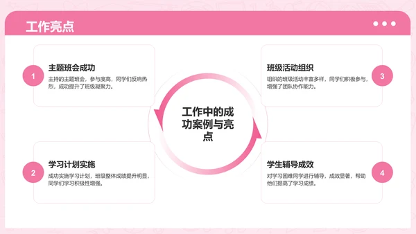 粉色3D风学习委员述职总结PPT模板